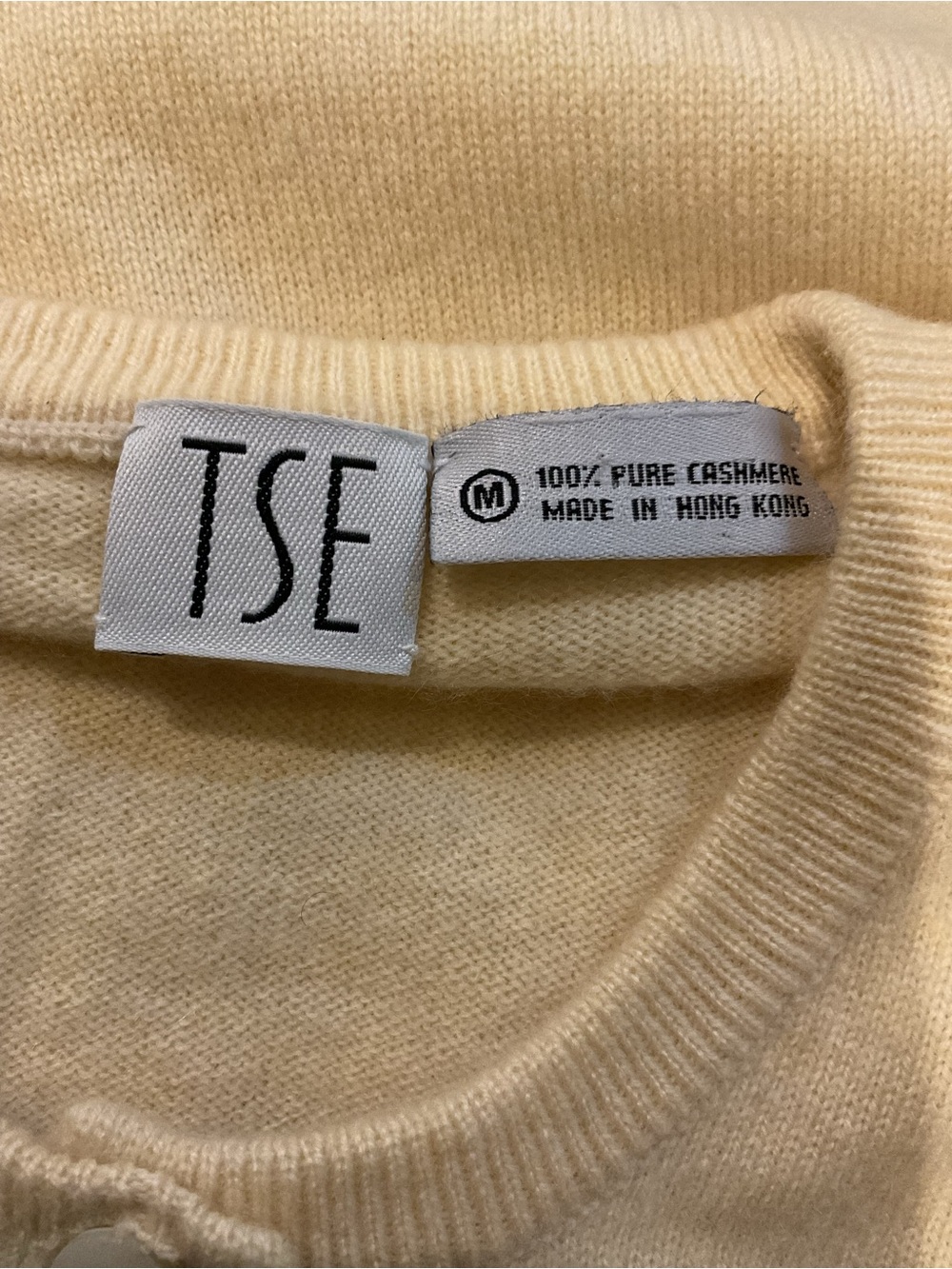 TSE Pale Yellow Button-Front Crewneck Cardigan - Picture 4 of 5